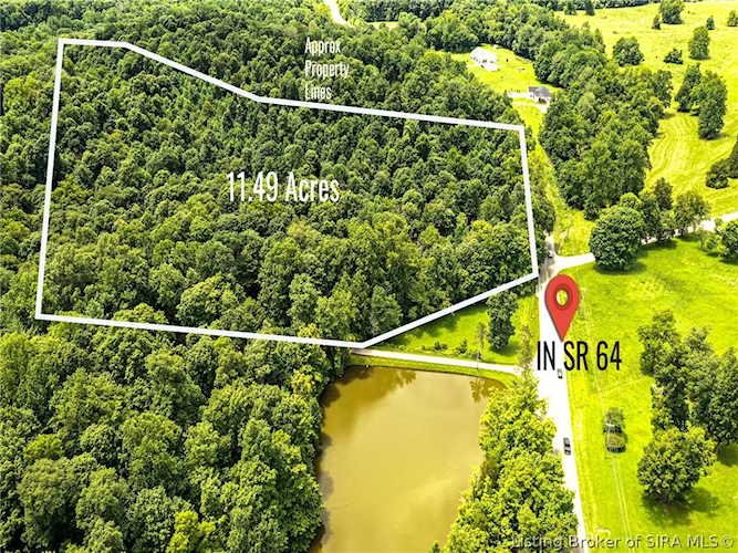 11.49 acres of land for sale on Highway 64 NE in Georgetown Indiana